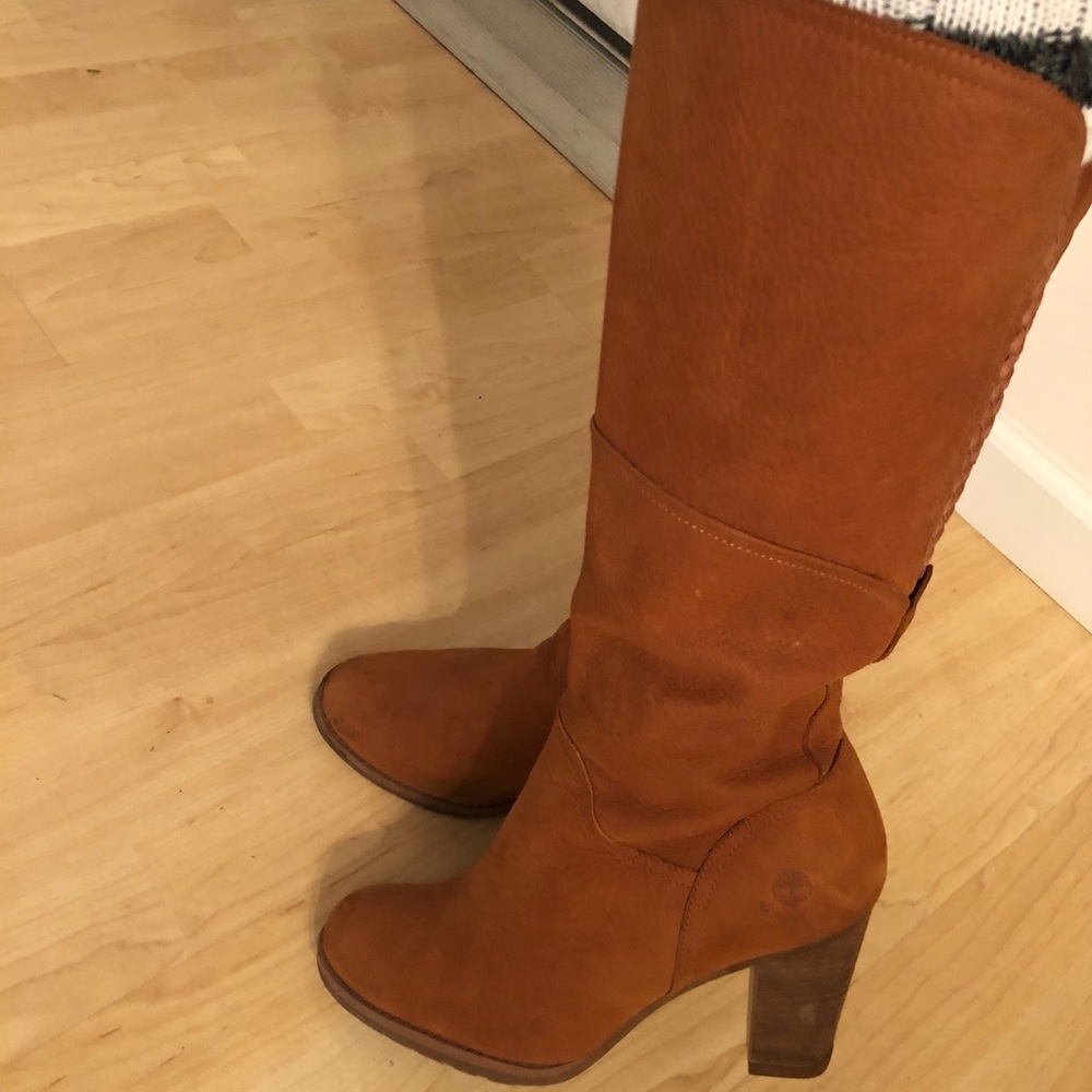 Women’s timberland knee high heeled boots 9